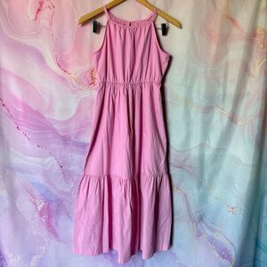 Abercrombie & Fitch 13/14 Pastel Pink Layered Tiered Maxi Prairie Dress Preppy